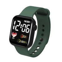Silicone electronic wristwatch with heart print design