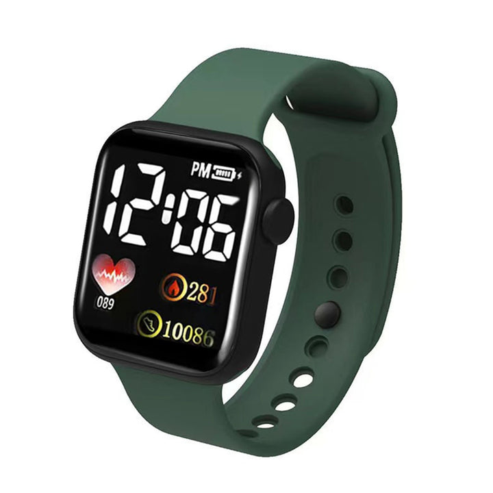 Silicone electronic wristwatch with heart print design