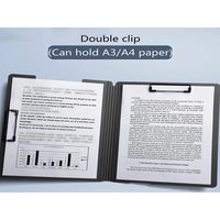 Bview Art 1Pcs Waterproof Fold with Double Clips Clipboard A4/A3 File Cover Folder Write Draw Pad Clip Organizer Office Supplies