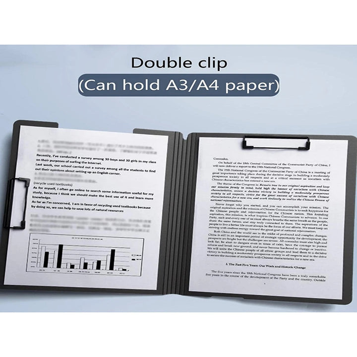 Bview Art 1Pcs Waterproof Fold with Double Clips Clipboard A4/A3 File Cover Folder Write Draw Pad Clip Organizer Office Supplies