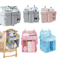 Foldable bedside organizer for baby crib
