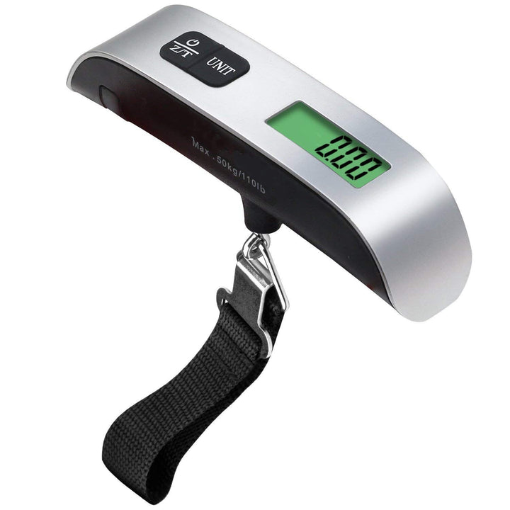 Portable electronic weighing scale in silver color