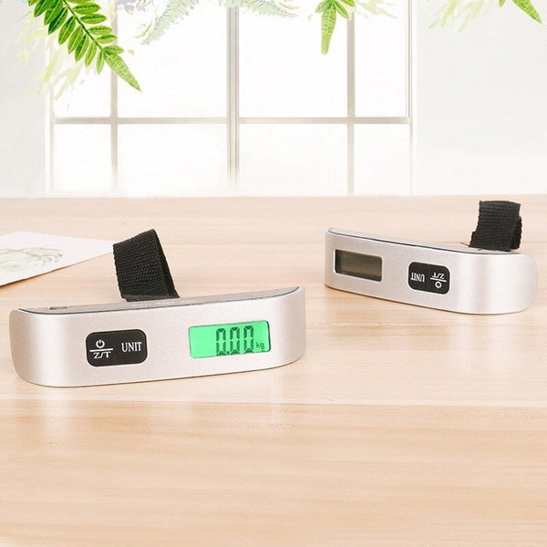 Portable electronic weighing scale in silver color