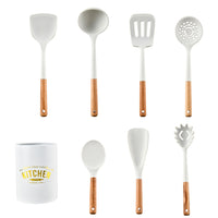Silicone kitchen set with wooden handle