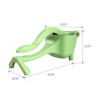 Manual lemon juicer in green