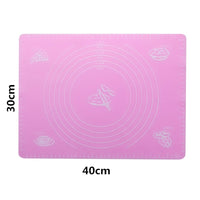 Silicone kneading dough mat in use