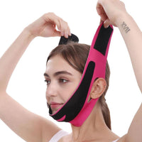 Face slimming bandage with adjustable velcro