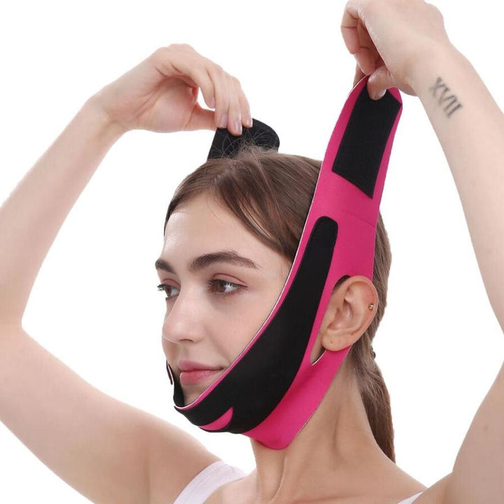 Face slimming bandage with adjustable velcro