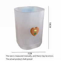 Frosted Pen Holder Desk Organizer Cute Stationery School Supplies Desktop Office Accessories Makeup Pencil Holder Brush Stand