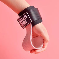 Pair of pink women's leather gym gloves
