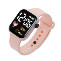 Silicone electronic wristwatch with heart print design