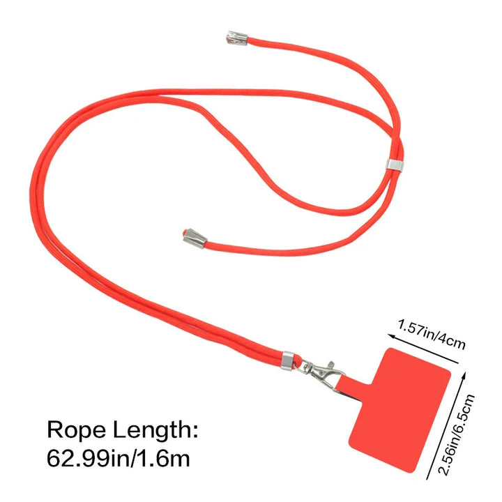 Crossbody Lanyard Necklace Strap Universal Mobile Phone Lanyard Long Adjustment Phone Case With Clip Safety Anti-Lost Lanyard