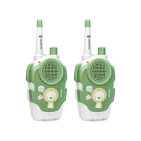 Kids using walkie talkies outdoors