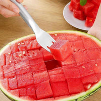 Stainless steel watermelon cutter and fork set