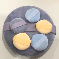 Super large cosmetic puff with silk ribbon edge