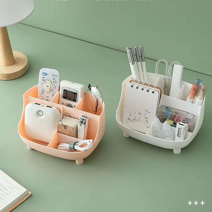 Creative 6 Gird Desktop Organizer Pen Holder Multifunctional Desk Makeups Pencil Storage Stand Box School Office Stationery