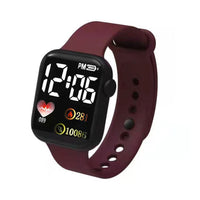 Silicone electronic wristwatch with heart print design