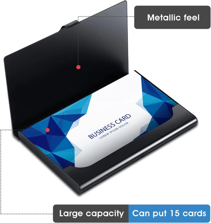 Business Card Holder Credit Card Case Light Aluminum Pocket Card Case Wallet Metal Slim Name Card Holder for Women Men Traveling