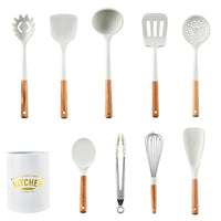 46Silicone kitchen set with wooden handle40665311513