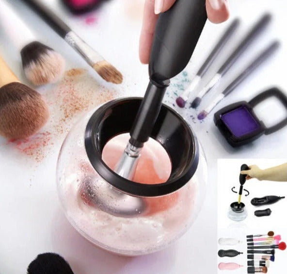Electric makeup brush cleaner product animation