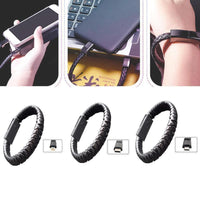 Leather Mini USB Bracelet Charger Front View
