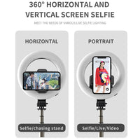 4-in-1 Wireless Selfie Stick Tripod Ring Light Front View